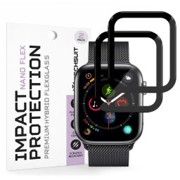 Folie pentru Apple Watch 4 / 5 /6 / SE / SE 2 / SE 3 44mm (set 2) - Techsuit Nano Flex - Black