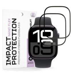 Folie pentru Apple Watch 10 46mm / 11 46mm (set 2) - Techsuit Nano Flex - Black