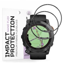 Folie pentru Garmin Fenix 7X Pro Solar (set 2) - Techsuit Nano Flex - Black