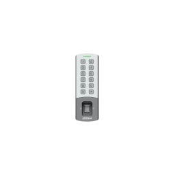 Cititor de proximitate standalone Dahua, card 13.56MHz, parola, amprenta, 10.000 utilizatori, RS-485 Wiegand, PoE, IP65, IK08, ASI1212M-P