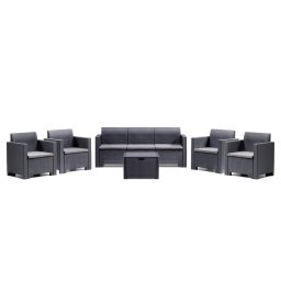 Set de mobilier de grădină Nero II Large cu 7 locuri, grafit