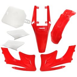 Set plasticuri MiniCross 125cc, culoare rosu alb