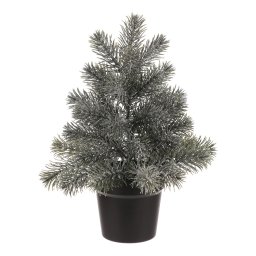 Brad decorativ în ghiveci, 40 cm, verde înzăpezit