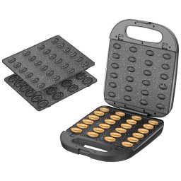 RESIGILAT - Aparat pentru preparat forme de nuci STARCREST SNM-6024DX, 24 forme, 1400W, Indicator luminos, Placi ceramice detasabile, Negru