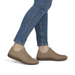 Pantofi dama casual din piele naturala, Rieker N2450-20, bej