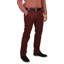 Pantaloni barbati, cu buzunare oblice, grena (Marime pantalon: W33)