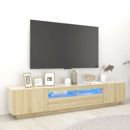 Comoda TV cu lumini LED, stejar sonoma, 200x35x40 cm GartenMobel Dekor