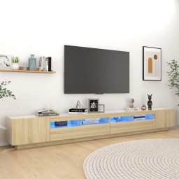 Comoda TV cu lumini LED, stejar sonoma, 300x35x40 cm GartenMobel Dekor
