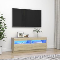 Comoda TV cu lumini LED, stejar sonoma, 100x35x40 cm GartenMobel Dekor