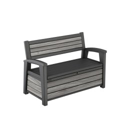 Banca de gradina cu depozitare Curver Decocoat 227 L, gri furtuna