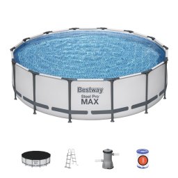 Piscina supraterana Bestway Steel Pro MAX 427x107 cm cu filtru, scara si prelata