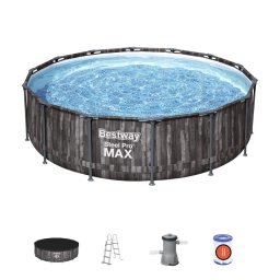 Piscina supraterana Bestway Steel Pro MAX cu filtru, scara si prelata 427x107 cm