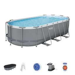 Piscina supraterana Bestway Power Steel cu filtru, scara si prelata 549x274x122 cm