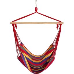 Fotoliu suspendat tip leagan CARNER pentru gradina, bumbac, 150 kg, 100x50 cm
