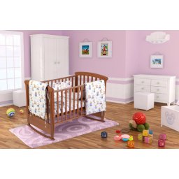 Set pentru patut bebe Somnart Ursuleti 60x120, 5 piese din bumbac