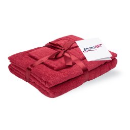 Set prosoape baie din bumbac Somnart 600 GSM, 3 piese, bordeaux