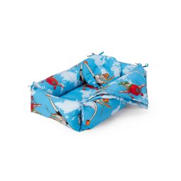 Set reductor bebe nest cu paturica si pernuta SomnArt Aviator, albastru