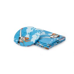Set paturica si pernuta ergonomica pentru bebe SomnArt Aviator