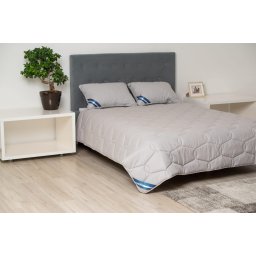 Set pilota si perna bumbac Somnart Bella gri 150x200 cm, 50x70 cm