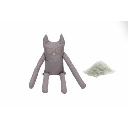 Perna decorativa in forma de pisica SomnArt, cu sare si bumbac, gri