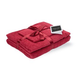 Set prosoape bumbac Domine 600 GSM, 3 piese, bordeaux
