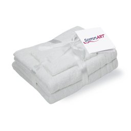 Set prosoape din bumbac Somnart 600 GSM, 3 piese, alb optic