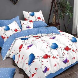 Lenjerie de pat finet 6 piese Blue Royal, pat dublu, 200x230