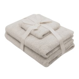 Set prosoape baie 3 piese crem 500 GSM din bumbac, SomnArt