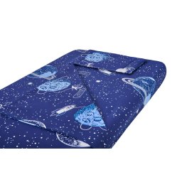 Lenjerie pentru patut bebe SomnArt 3 piese Comete Cosmos 60x120 cm