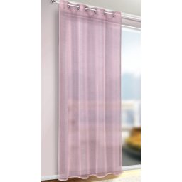 Perdea cu inele Katy, roz, 140 x 240 cm, semitransparenta, lavabila