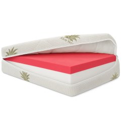 Husa saltea 200x200x25 Aloe Vera, matlasata, lavabila, cu fermoar pe 4 laturi
