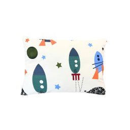 Perna copii SomnArt Rachete 50x70 cm din bumbac, confort mediu