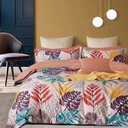 Lenjerie de pat Percale 2PXXL din bumbac, 4 piese, model PRC136