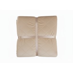 Cuvertura de pat velour crem Somnart, matlasata, 220x240 cm, reversibila