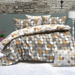 Lenjerie de pat 4 piese Ranforce gri, 200x230, 2 fete de perna, RNFN 274