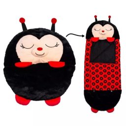 Happy Nappers: sac de dormit și pernă 2 în 1 – Buburuză – 137 cm