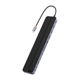 Hub 12w1 EliteJoy Gen2 series USB-C do 2xHDMI+ 3xUSB 3.0+ PD+ DP+ SD/TF+ RJ45+Type-C+ 3.5mm (dark grey)