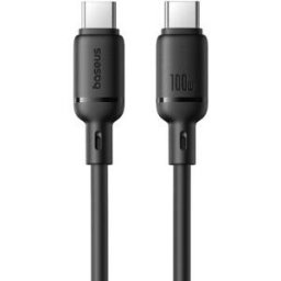 CABLU alimentare si date Silky, Fast Charging Data Cable pt. smartphone, USB Type-C la USB Type-C 100W, 1m, negru