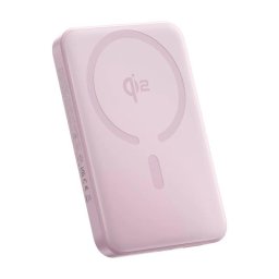Baterie externa EnerFill FM12 Qi2, 10000mAh, 22.5W, prindere magnetica incarcare wireless 15W, 1 x USB Type-C, include cablu USB Type-C la USB Type-C 30cm, roz