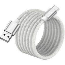 Cablu Magnetic USB-A – USB-C 18W Alb