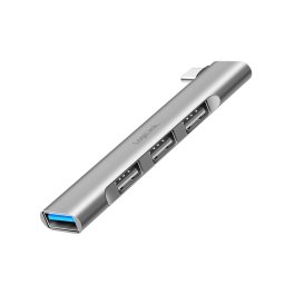 HUB extern LOGILINK, porturi USB: USB-A 3.0 x 1 + USB-A 2.0 x 3, conectare prin USB-C, aluminiu, gri, UA0437 (timbru verde 0.18 lei)