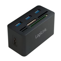 HUB extern LOGILINK, porturi USB: USB 3.0 x 3, conectare prin USB 3.0, alte porturi: SD, MicroSD, M2, MS Duo/Pro, CF, negru, CR0042 (timbru verde 0.8 lei)