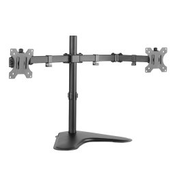 SUPORT de birou LOGILINK, pt 2 TV/monitor plat, curbat, diag. max 32 inch, rotatie, inclinare, pivotare, orizontala, verticala, totala, max 8 Kg x 2, BP0045