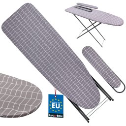 Masă de călcat 118x36 cm + masă pentru mâneci gri model carouri set