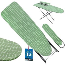 Masă de călcat 118x36 cm + masă pentru mâneci verde model carouri set