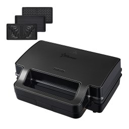 RESIGILAT - Sandwich maker XL STARCREST SSM-3131BX, 1000 W, 3 placi detasabile antiadezive: sandwich, waffle si grill, Dark Inox