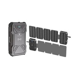 Power bank Viking cu lanternă LED, încărcare wireless și panou solar, Power Delivery (PD) 22 W / 20.000 mAh