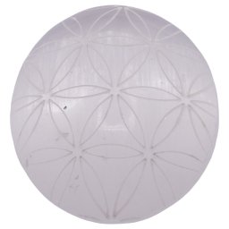 Palm stone din Selenit gravat cu Floarea Vietii, 6-7cm