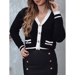 Pulover cu guler deschis pentru femei FUZZY negru