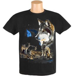 Tricou pentru bărbați lup și lună